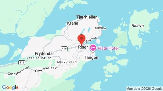 Apartments for rent i Risør - kort over placeringen