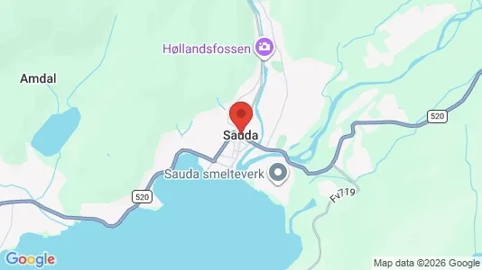 Houses for rent i Sauda - kort over placeringen