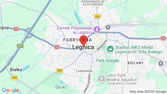 Apartments for rent i Legnica - kort over placeringen