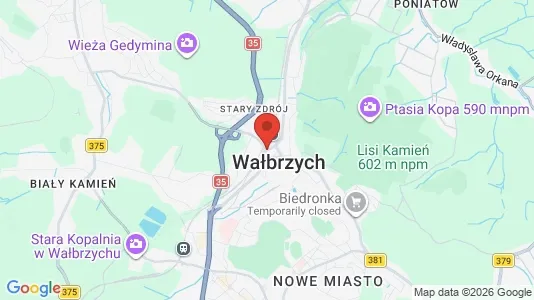 Apartments for rent i Wałbrzych - kort over placeringen