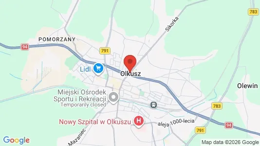 Apartments for rent i Olkuski - kort over placeringen