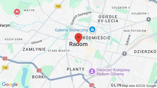Rooms for rent i Radom - kort over placeringen