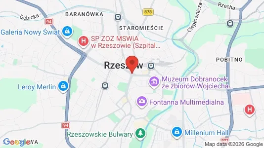 Apartments for rent i Rzeszów - kort over placeringen