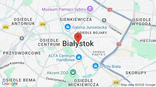Rooms for rent i Białystok - kort over placeringen