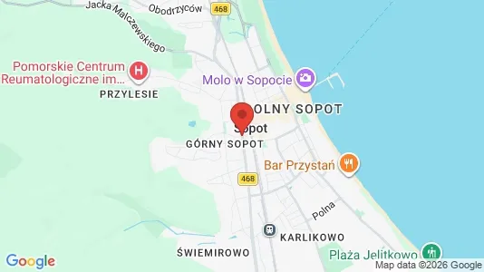 Apartments for rent i Sopot - kort over placeringen