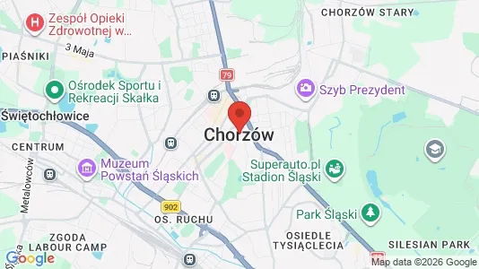 Apartments for rent i Chorzów - kort over placeringen