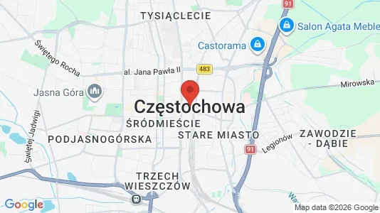 Apartments for rent i Częstochowski - kort over placeringen