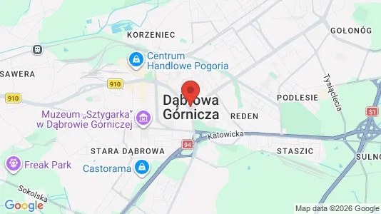Apartments for rent i Dąbrowa górnicza - kort over placeringen