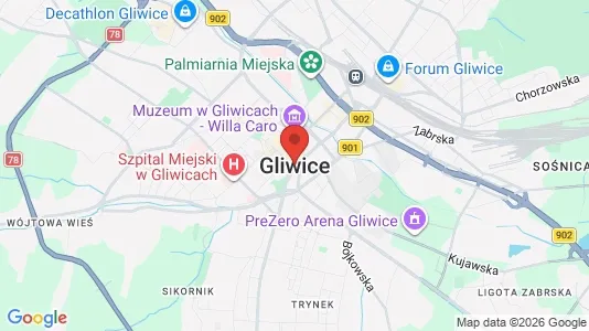Apartments for rent i Gliwicki - kort over placeringen