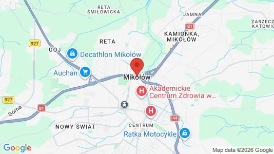 Apartments for rent i Mikołowski - kort over placeringen