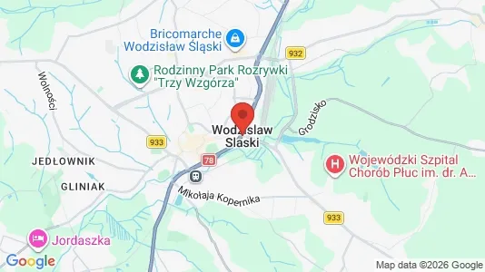 Apartments for rent i Wodzisławski - kort over placeringen