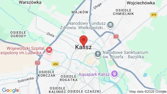 Apartments for rent i Kalisz - kort over placeringen