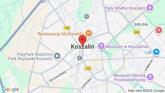 Apartments for rent i Koszalin - kort over placeringen