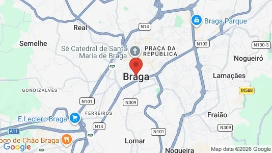 Apartments for rent i Braga - kort over placeringen