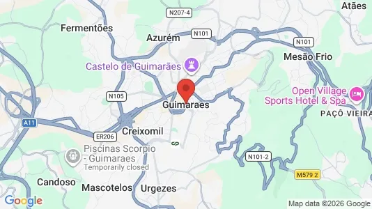 Apartments for rent i Guimarães - kort over placeringen