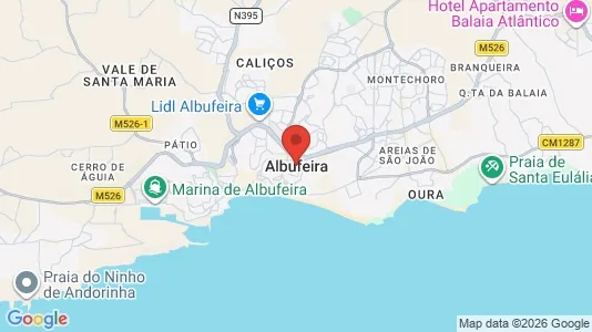 Apartments for rent i Albufeira - kort over placeringen