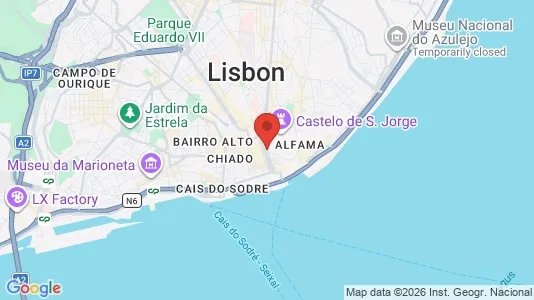 Apartments for rent i Lisboa Santa Maria Maior - kort over placeringen