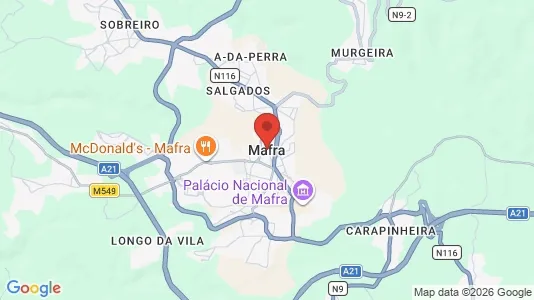 Houses for rent i Mafra - kort over placeringen