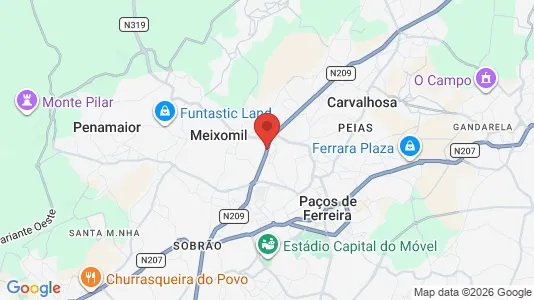 Apartments for rent i Paços de Ferreira - kort over placeringen