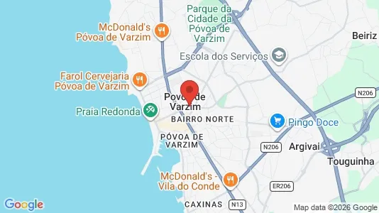 Apartments for rent i Póvoa de Varzim - kort over placeringen