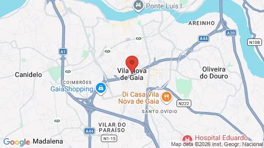 Apartments for rent i Vila Nova de Gaia - kort over placeringen