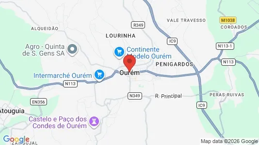 Apartments for rent i Ourém - kort over placeringen
