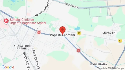 Apartments for rent i Popeşti-Leordeni - kort over placeringen