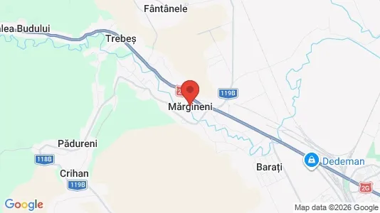 Apartments for rent i Mărgineni - kort over placeringen