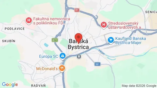 Apartments for rent i Banská Bystrica - kort over placeringen