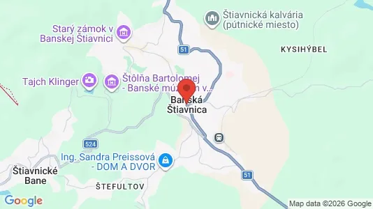 Apartments for rent i Banská Štiavnica - kort over placeringen