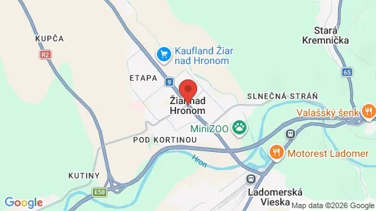 Apartments for rent i Žiar nad Hronom - kort over placeringen