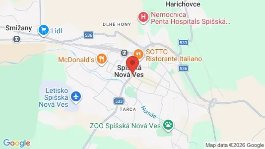 Apartments for rent i Spišská Nová Ves - kort over placeringen