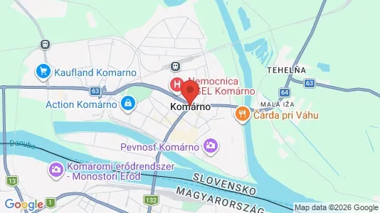 Apartments for rent i Komárno - kort over placeringen