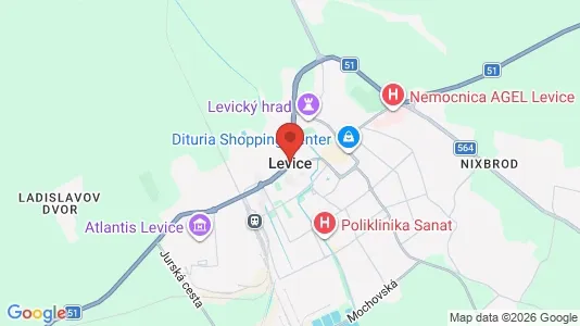 Apartments for rent i Levice - kort over placeringen