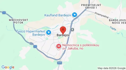 Apartments for rent i Bardejov - kort over placeringen