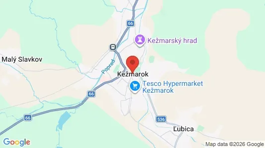 Apartments for rent i Kežmarok - kort over placeringen