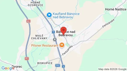 Apartments for rent i Bánovce nad Bebravou - kort over placeringen