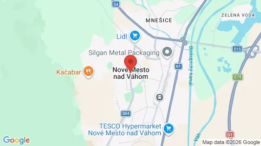 Apartments for rent i Nové Mesto nad Váhom - kort over placeringen