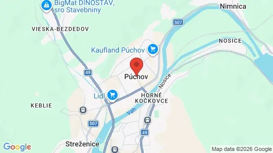 Apartments for rent i Púchov - kort over placeringen