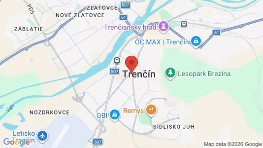 Apartments for rent i Trenčín - kort over placeringen