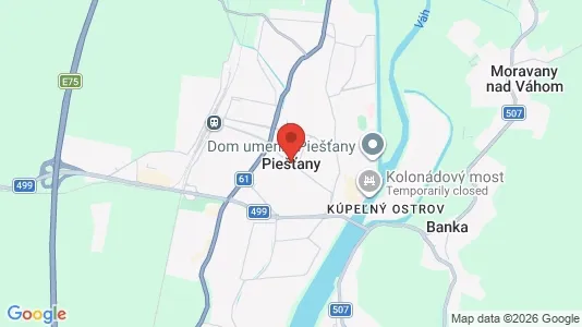 Apartments for rent i Piešťany - kort over placeringen