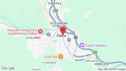 Apartments for rent i Čadca - kort over placeringen