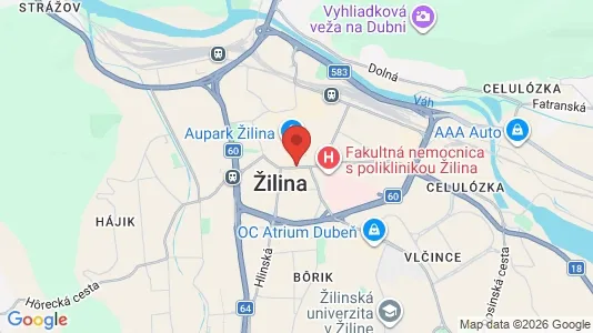 Apartments for rent i Žilina - kort over placeringen