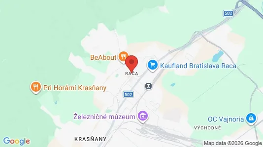 Apartments for rent i Bratislava Rača - kort over placeringen