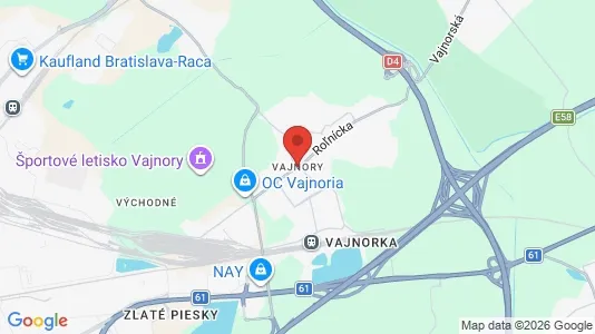 Houses for rent i Bratislava Vajnory - kort over placeringen