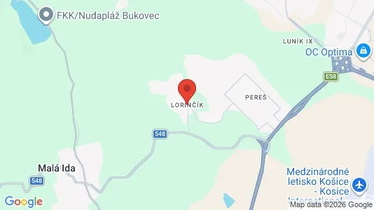 Apartments for rent i Košice Lorinčík - kort over placeringen
