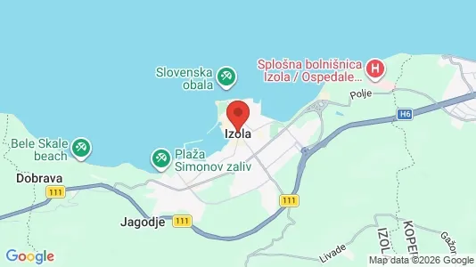 Apartments for rent i Izola - kort over placeringen