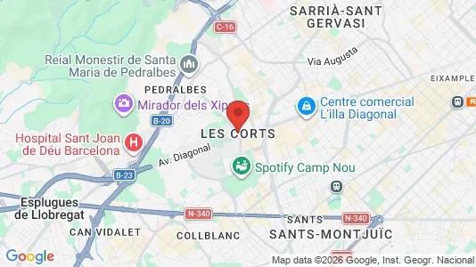 Apartments for rent i Barcelona Les Corts - kort over placeringen