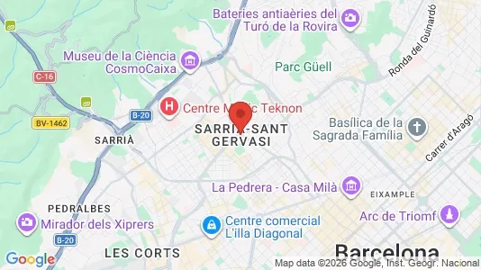 Apartments for rent i Barcelona Sarrià-St. Gervasi - kort over placeringen