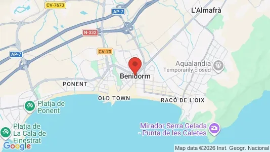 Apartments for rent i Benidorm - kort over placeringen